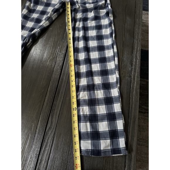 Women's Plaid Flannel Drawstring Navy Blue Gray Soft Cozy cabin Pajama Pants M - Picture 5 of 9